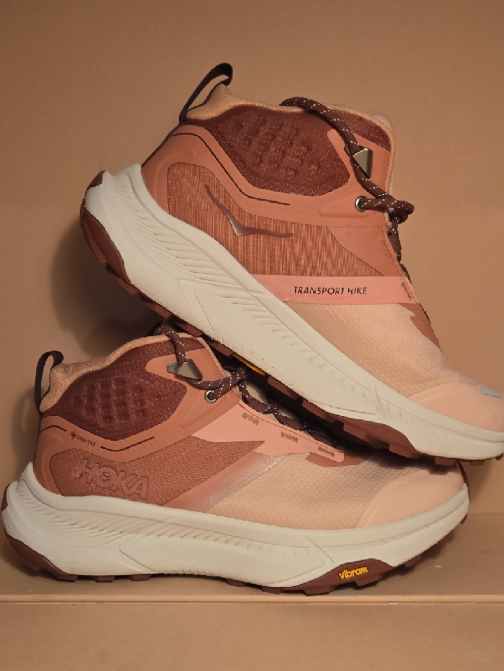 HOKA WOMEN'S TRANSPORT HIKE GORE-TEX ROSE LATTE/BLUSH - Picture 11 of 15